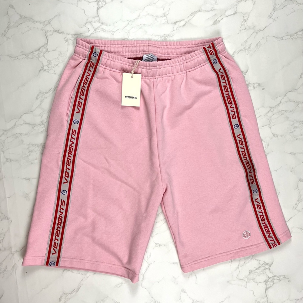 🔥65% OFF🔥 [SALE] Vetements Side Stripe Pink Shorts